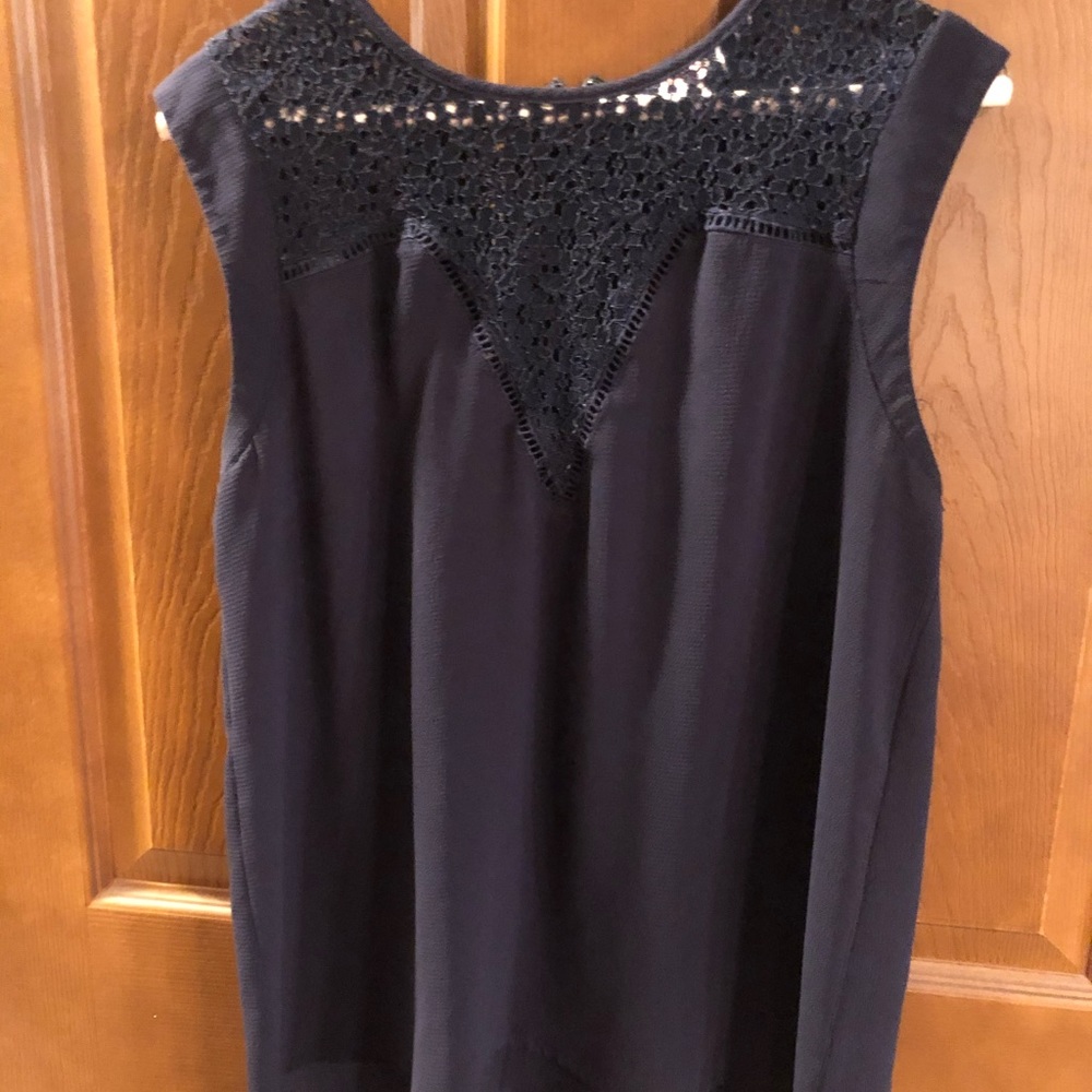 Navy Sleeveless Blouse